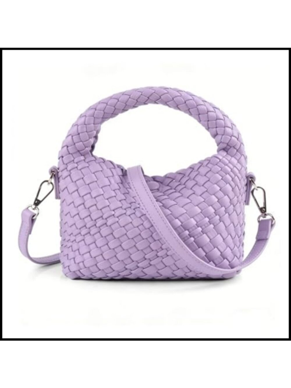 Woven Vegan Leather Crossbody Bag Satchel for Women